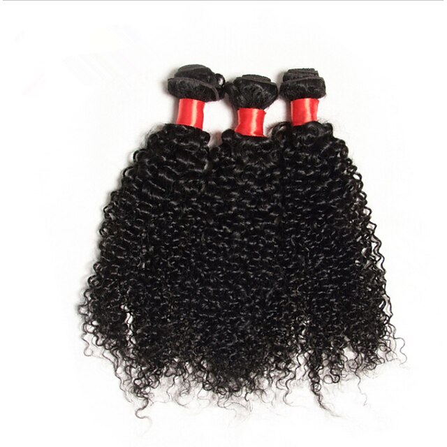  Natural Color Hair Weaves Peruvian Texture Kinky Curly 3 Pieces hair weaves