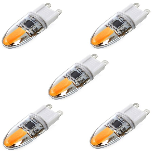  YWXLight® 5PCS G9 COB 4W 350-450LM LED Bi-pin Lights Warm White Cool White Led Corn Bulb Chandelier Lamp AC 220-240V