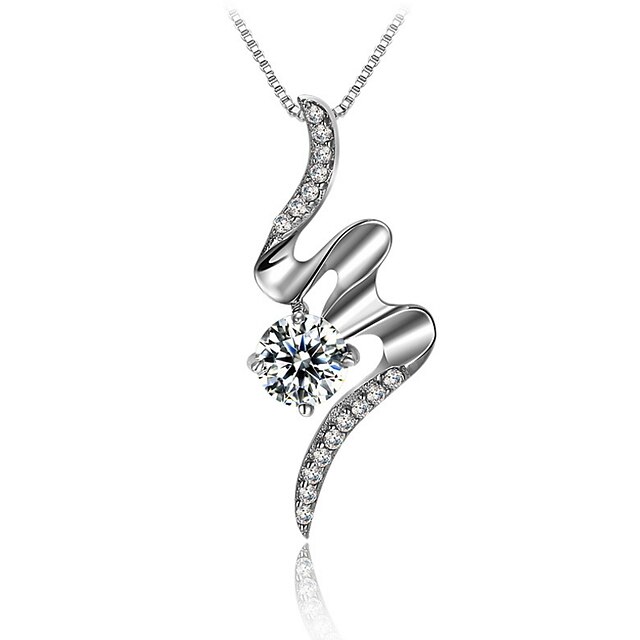  Trendy Jewelry 925 Real Silver Chain Slide Line Shaped Pendant Small Snake Necklace Rhinestone High Quality