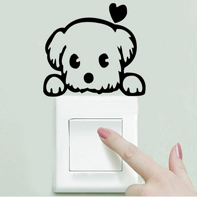  niedlichen Hund Baby Haustier Lichtschalter lustig Wandtattoo Vinyl-Aufkleber DIY Dekoration