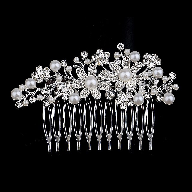  Pearl / Crystal / Rhinestone Hair Combs with 1 Wedding / Special Occasion / Casual Headpiece