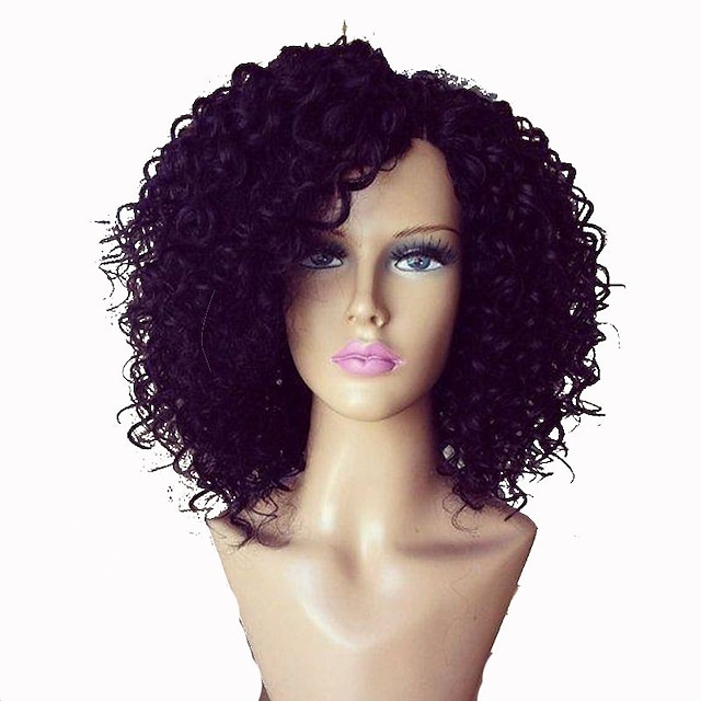  2016 kinky curly full lace human hair wigs black women side part brazilian virgin hair wig human hair lace front wig