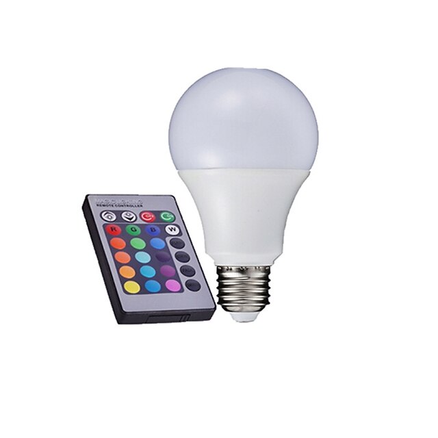  3 W LED Globe Bulbs 280-320 lm E26 / E27 A60(A19) LED Beads High Power LED Remote-Controlled RGB 85-265 V / 1 pc / RoHS / CCC