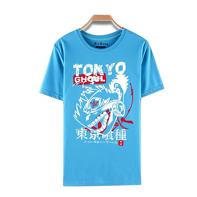  Inspiré par Tokyo Ghoul Ken Kaneki Manga Costumes de Cosplay Japonais Cosplay T-shirt Imprimé Manches Courtes Haut Pour Homme