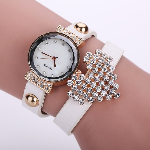  Damen Armband-Uhr Armbanduhren für den Alltag Leder Band Blume / Modisch Schwarz / Weiß / Blau