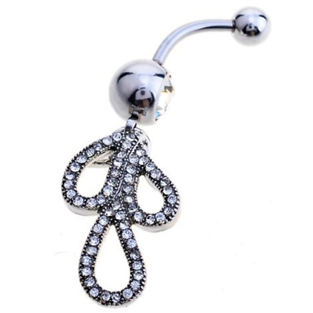  Női Testékszer Navel Ring / Belly Piercing Ezüst Hamis gyémánt Fehér Lógó Luxus Jelmez ékszerek Kompatibilitás Parti Napi Hétköznapi Nyár