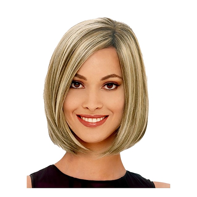  women multi color straight synthetic hair wig