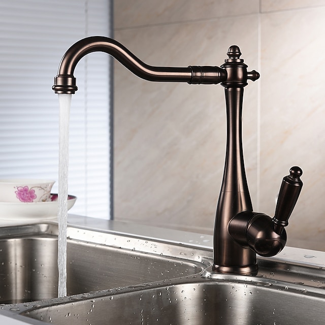  Kitchen faucet - Single Handle One Hole Oil-rubbed Bronze Bar / ­Prep Centerset Antique