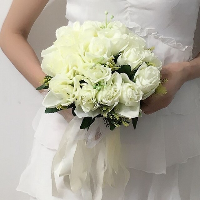  Wedding Flowers Bouquets Wedding / Party / Evening Satin 11.02