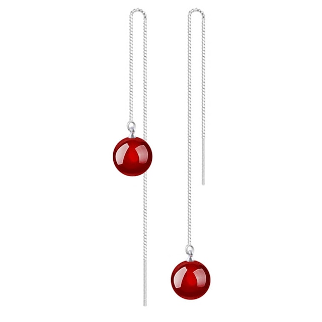  Onyx Tropfen-Ohrringe Künstliche Perle Ohrringe Schmuck Rot / Schwarz Für Hochzeit Party Alltag Normal