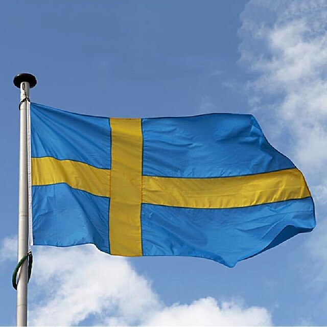  sweden flag 3 * 5 fot. polyester flag.90 * 150 bannere. stort flagg banner, svensk flagg banner (uten flaggstang)