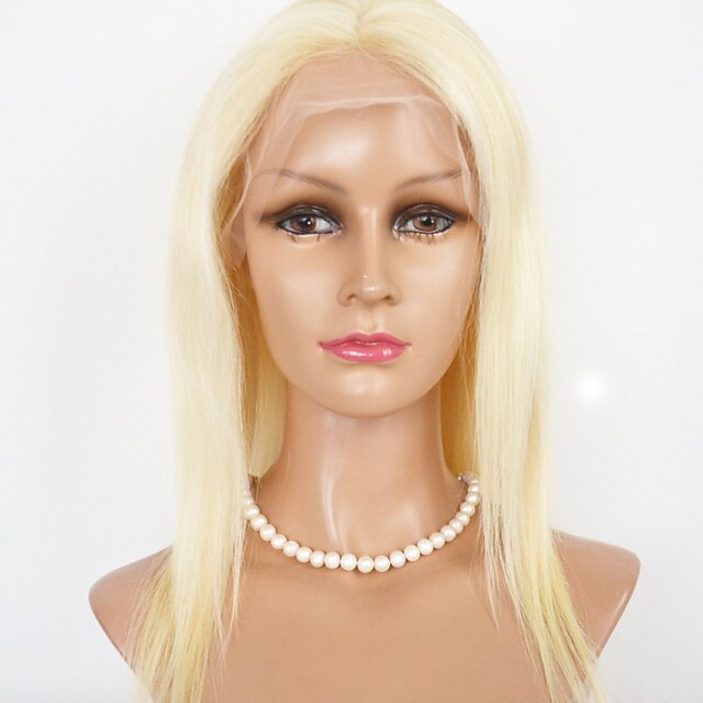  Menneskehår Blonde Front Paryk stil Brasiliansk hår Lige Paryk Dame Kort Medium Længde Lang Blondeparykker af menneskehår / Ret