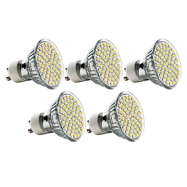  LED Spotlight 240 lm GU10 MR16 60 LED Beads SMD 3528 Warm White 220-240 V / 5 pcs