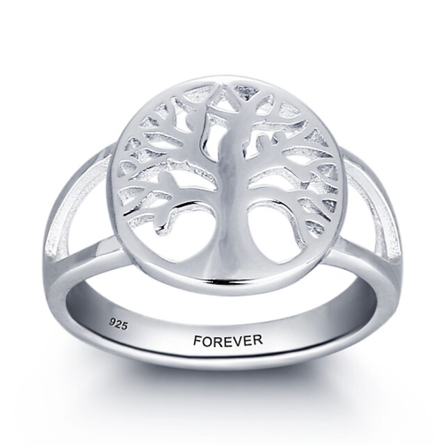  Mode told navn personlig 925 sterling sølv træ ring til kvinder