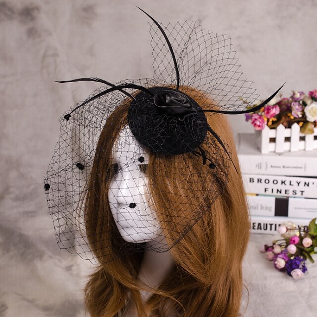  פרח נוצת תכשיטי הרעלה fascinator כובע שיער עבור מסיבת חתונה