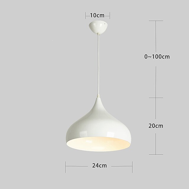 Lights & Lighting Pendant Lights | 1-Light 24CM Designers Pendant Light Metal Bowl Painted Finishes Modern Contemporary 110-120V