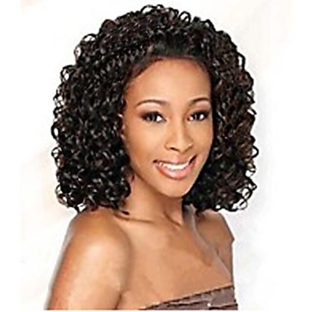  Perruque Synthétique Kinky Curly Style Sans bonnet Perruque Marron Cheveux Synthétiques Femme Perruque afro-américaine Marron Perruque Long