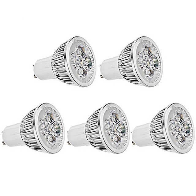  5pcs 4 W 400 lm GU10 Spot LED MR16 4 Perles LED LED Haute Puissance Blanc Chaud 85-265 V / 5 pièces