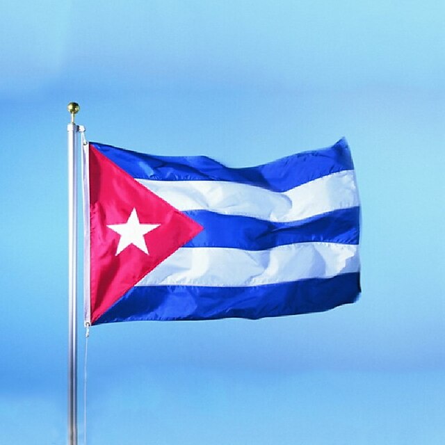  de cuba vlag polyester vlag 5 * 3 ft 150 * 90 cm hoge kwaliteit goedkope prijs in natura schieten (zonder vlaggenmast)