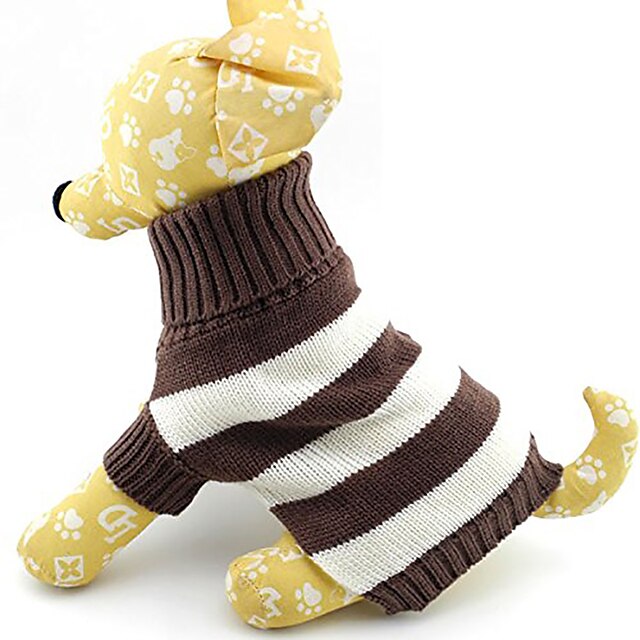  Cat Dog Sweater Puppy Clothes Stripes Fashion Keep Warm Winter Dog Clothes Puppy Clothes Dog Outfits Costume for Girl and Boy Dog Cotton XS S M