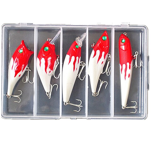  5 pcs Fishing Lures Hard Bait Minnow Crank Pencil Popper Vibration / VIB Lure Packs Bass Trout Pike Sea Fishing Freshwater Fishing