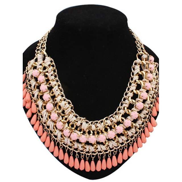 Women's Pearl Statement Necklace Pearl Necklace Statement Ladies Fashion European Pearl Resin Plastic Black Yellow Fuchsia Blue Pink Necklace Jewelry For Party Special Occasion Birthday Gift
