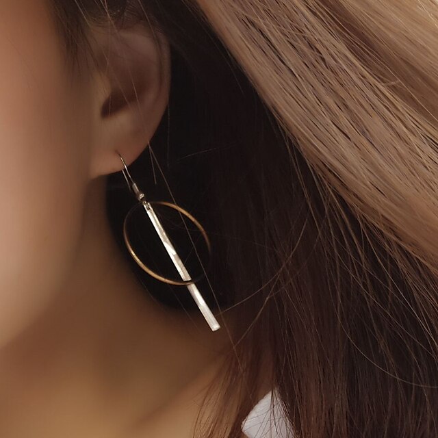  Dame Stangøreringe Store øreringe Damer Europæisk minimalistisk stil Øreringe Smykker Guld Til Fest Daglig Afslappet