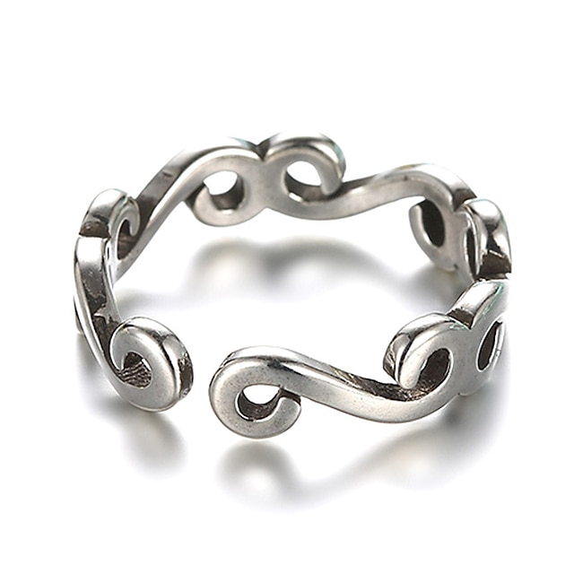  Bandring Zilver Sterling zilver Zilver Dames Ongewoon Uniek ontwerp One size / manchet Ring
