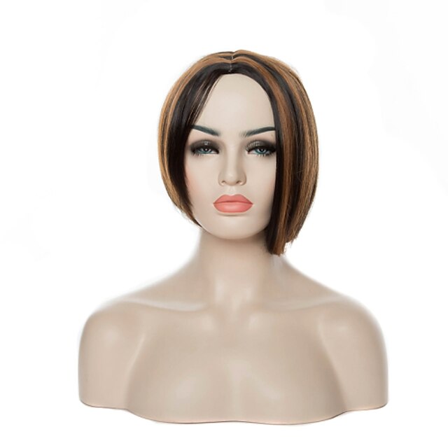  Synthetic Wig Straight Straight Wig Brown Synthetic Hair Women's Brown