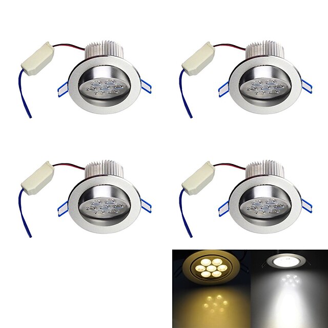  LED Recessed Lights 600 lm 7 LED Beads High Power LED Decorative Warm White Cold White 100-240 V / 4 pcs / 90