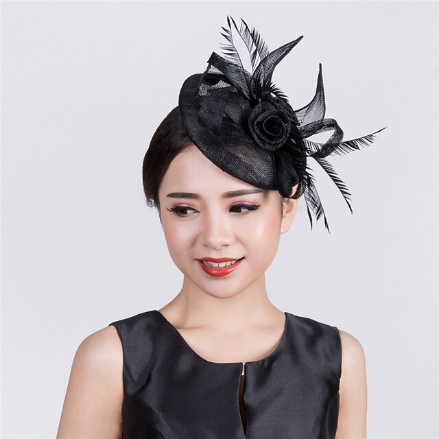  Femme Plume Lin Casque-Mariage Occasion spéciale Décontracté Extérieur Coiffure 1 Pièce