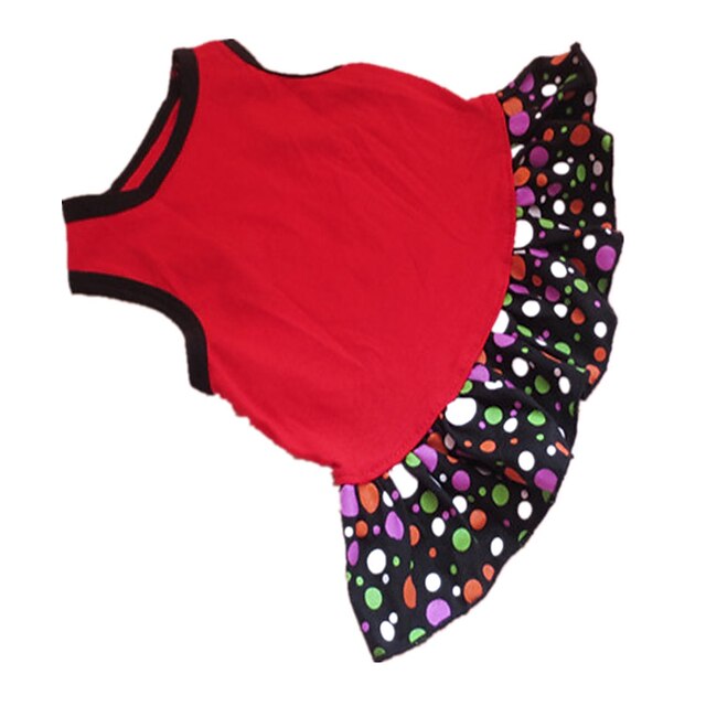  Dog Dress Polka Dot Heart Fashion Dog Clothes Puppy Clothes Dog Outfits Black / Red Costume for Girl and Boy Dog Cotton XXS XS S M L