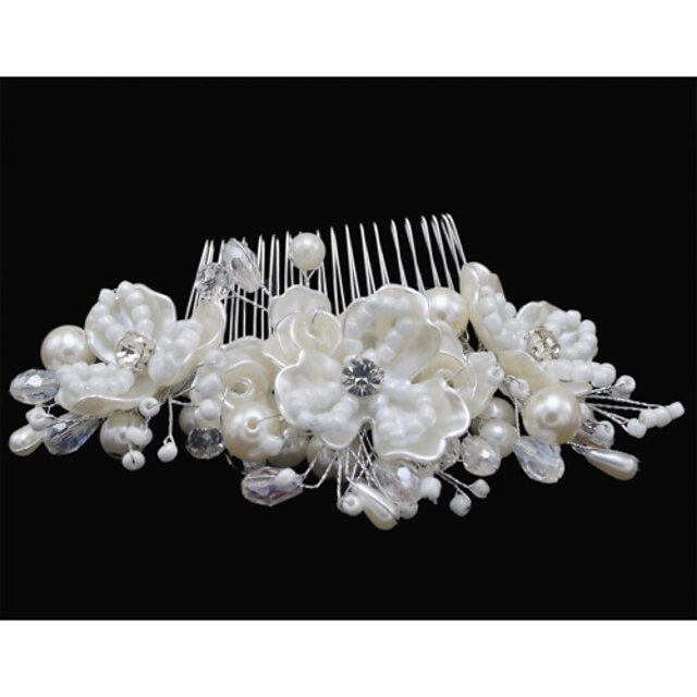  Kobiety Flower Girl Kryształ Pearl imitacja Winieta-Ślub Piękny Hair Combs 1 sztuka