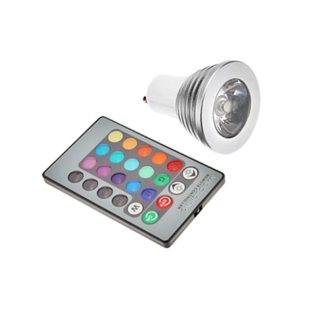  3W GU10 E26E27 LED Spotlight leds RGB Remote-Controlled RGB AC 85-265V