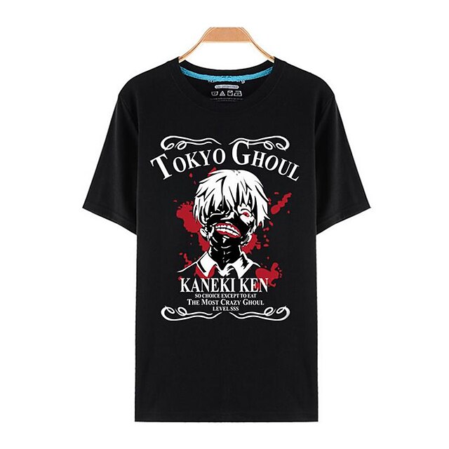  Ihlette Tokyo Ghoul Ken Kaneki Anime Szerepjáték jelmezek Japán Cosplay póló Nyomtatott Rövid ujjú Felső Kompatibilitás Férfi