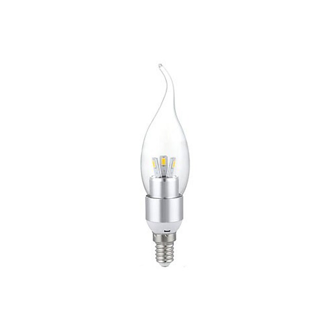  650-700lm E14 LED Λάμπες Κεριά CA35 3 LED χάντρες SMD Ψυχρό Λευκό 220-240V / RoHs / CCC