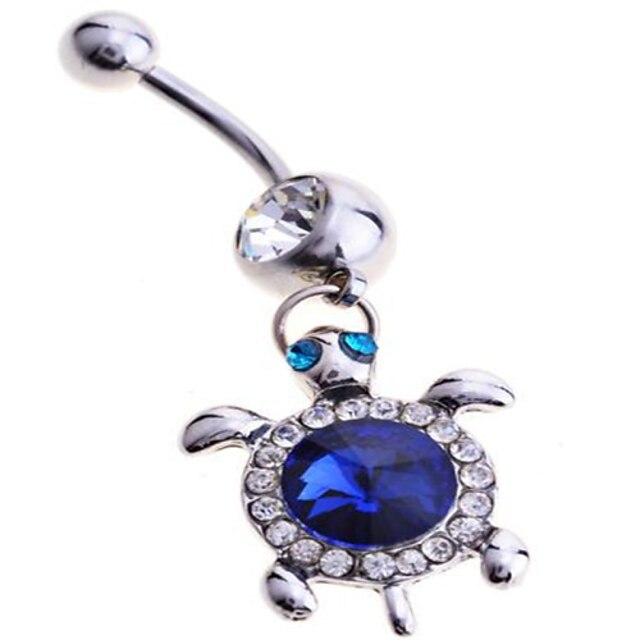  Naisten Kehokorut Navel & Bell Button Rings Sterling-hopea jäljitelmä Diamond Uniikki Muoti Korut Sininen Korut Päivittäin Kausaliteetti