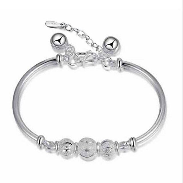  Women's Charm Bracelet Bracelet Bangles Ladies Sterling Silver Bracelet Jewelry Silver For Christmas Gifts Wedding Party Daily Casual Masquerade