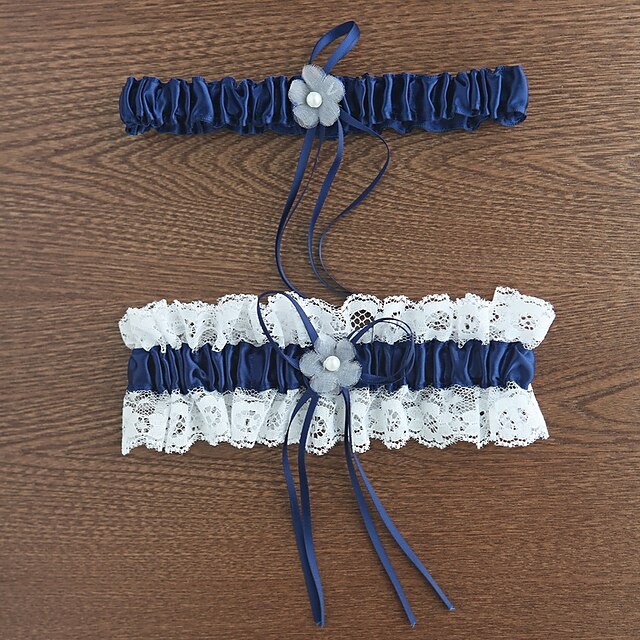  Polyester Classic Wedding Garter With Lace / Flower Garters