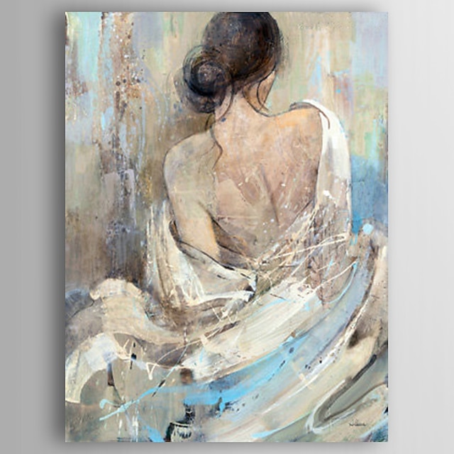 olieverfschilderij moderne mensen terug van een vrouw handgeschilderd doek met uitgestrekte framed