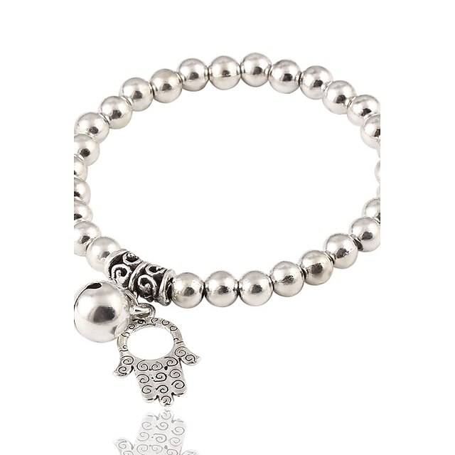  Hombre Mujer Cristal Brazalete de Cuentas Punk Cristal Pulsera pulsera Plata Para Diario Casual