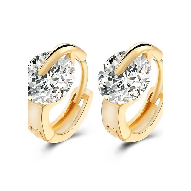  Women's Stud Earrings Huggie Earrings Oval Cut Ladies Fashion Birthstones Earrings Jewelry Golden / Silver For Wedding Party Daily Casual
