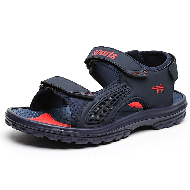  Masculino sapatos Sintético Primavera Verão Outono Conforto Velcro Para Casual Azul Escuro Cinzento