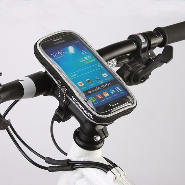  ROSWHEEL Сотовый телефон сумка Бардачок на руль 4.8 дюймовый Сенсорный экран Велоспорт для Samsung Galaxy S6 iPhone 5c iPhone 4/4S Черный Оранжевый Велосипедный спорт / Велоспорт / iPhone X