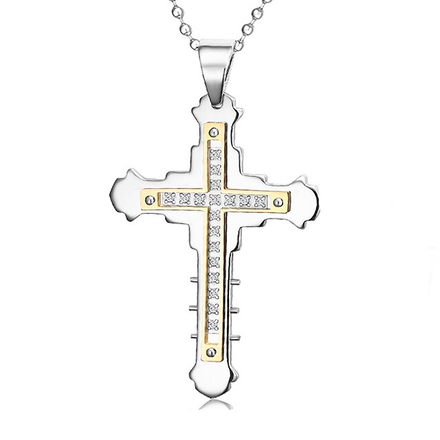 Men's Pendant Necklaces Pendants Cross Stainless Steel Cross Jewelry For Daily Casual