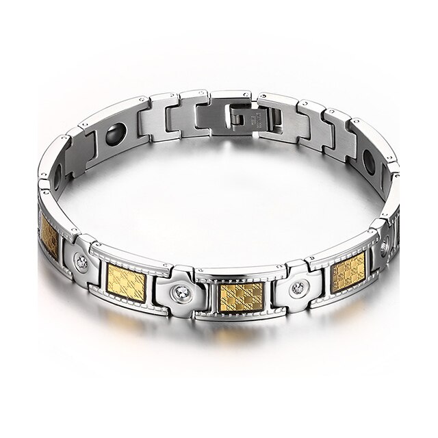  Herrn Ketten- & Glieder-Armbänder Edelstahl Diamantimitate Luxus Armbänder Schmuck Silber Für Weihnachts Geschenke Alltag Normal