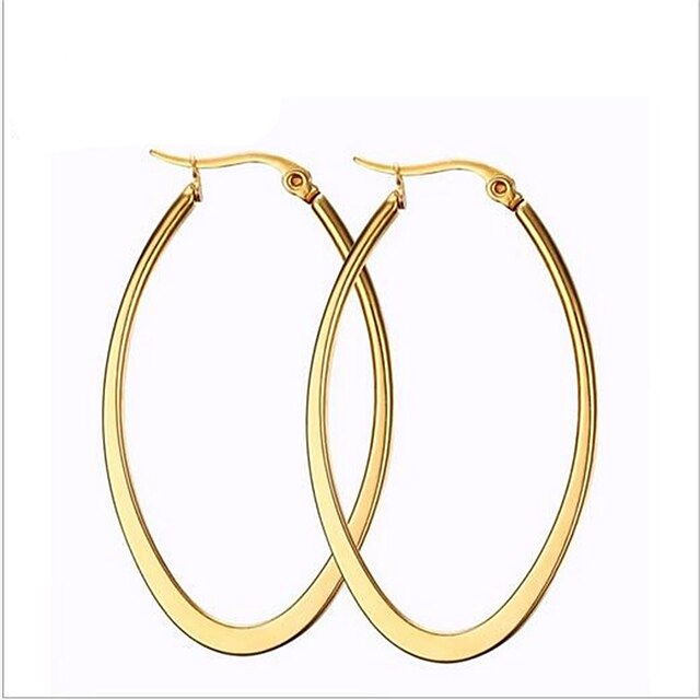  Women's Hoop Earrings Machete Fashion everyday 18K Gold Plated Titanium Steel Earrings Jewelry Golden For Party Daily Casual