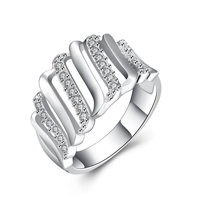  Ringe Modisch Hochzeit / Party / Alltag / Normal Schmuck Damen Statementringe 1 Stück,7 / 8 Silber / Weiß