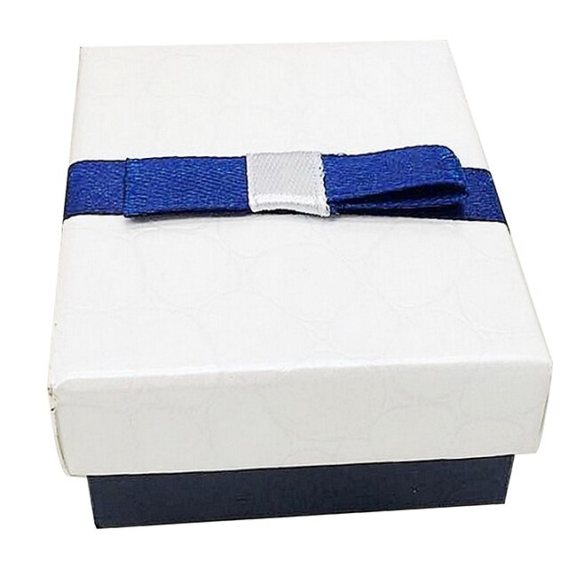 bleu et blanc carré boîte cadeau collier