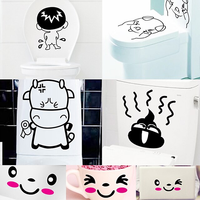  Toilet Stickers - Plane Wall Stickers Landscape / Animals Living Room / Bedroom / Bathroom / Removable